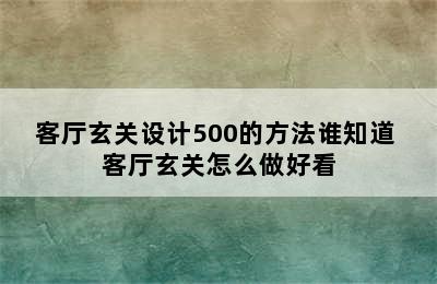 客厅玄关设计500的方法谁知道 客厅玄关怎么做好看